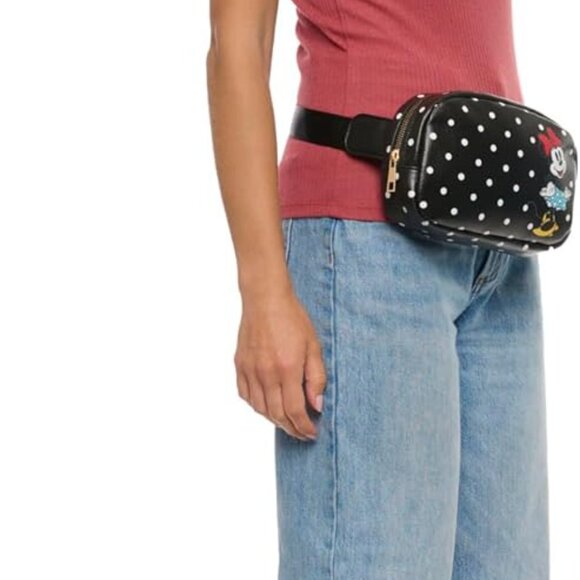 Minnie Mouse Polka Dot Faux Leather Crossbody Fanny Pack for Women - Water Resis - Picture 9 of 9